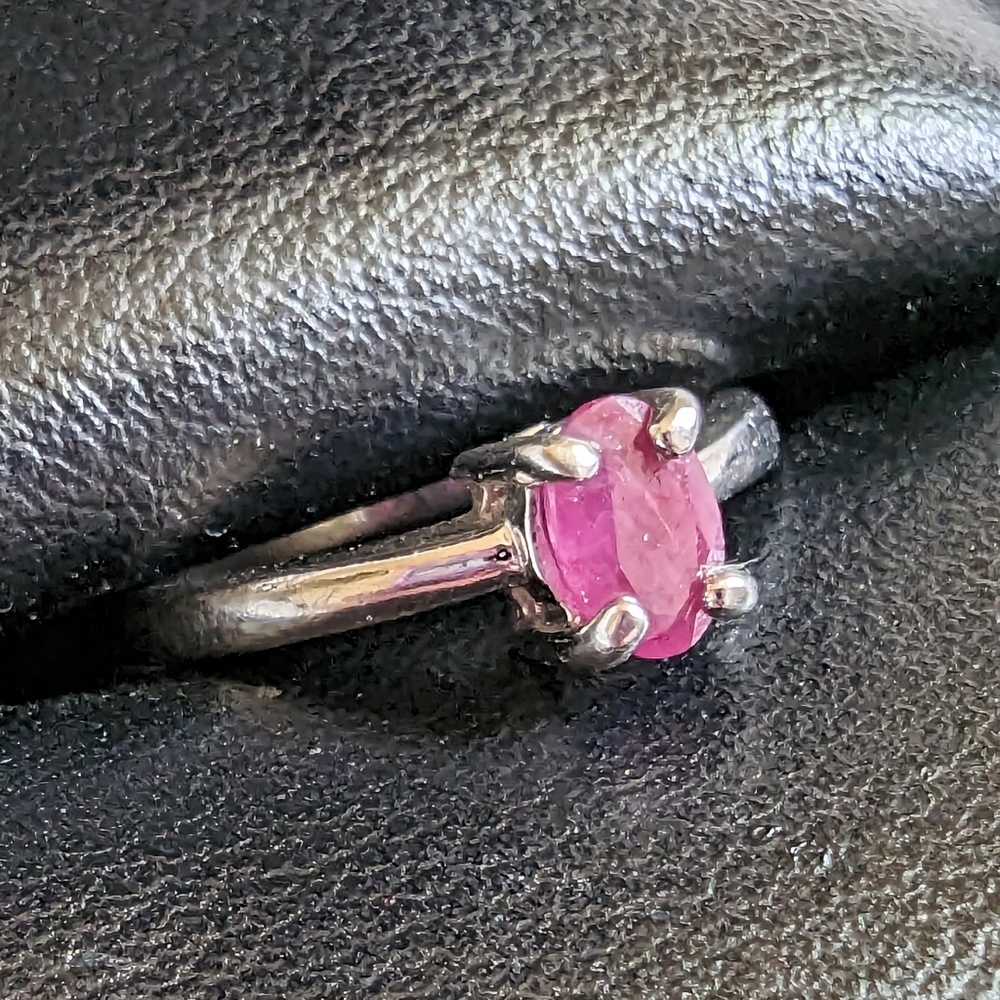 Genuine Indian Ruby 925 Silver Ring - image 2